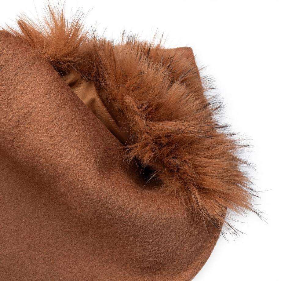 Manor Woman Sciarpa con bordo in pelliccia sintetica  