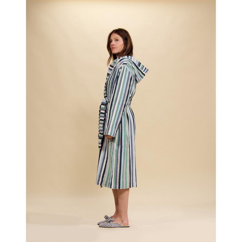 ESSENZA Donna Peignoir rayé à capuche  