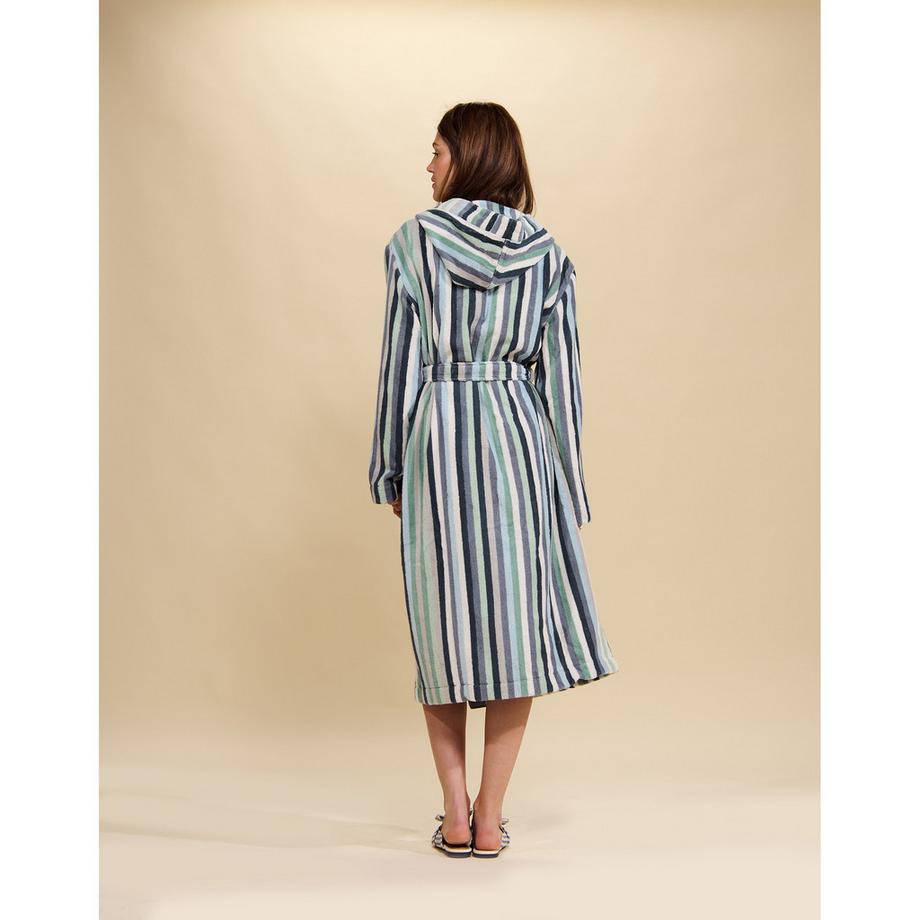 ESSENZA Donna Peignoir rayé à capuche  