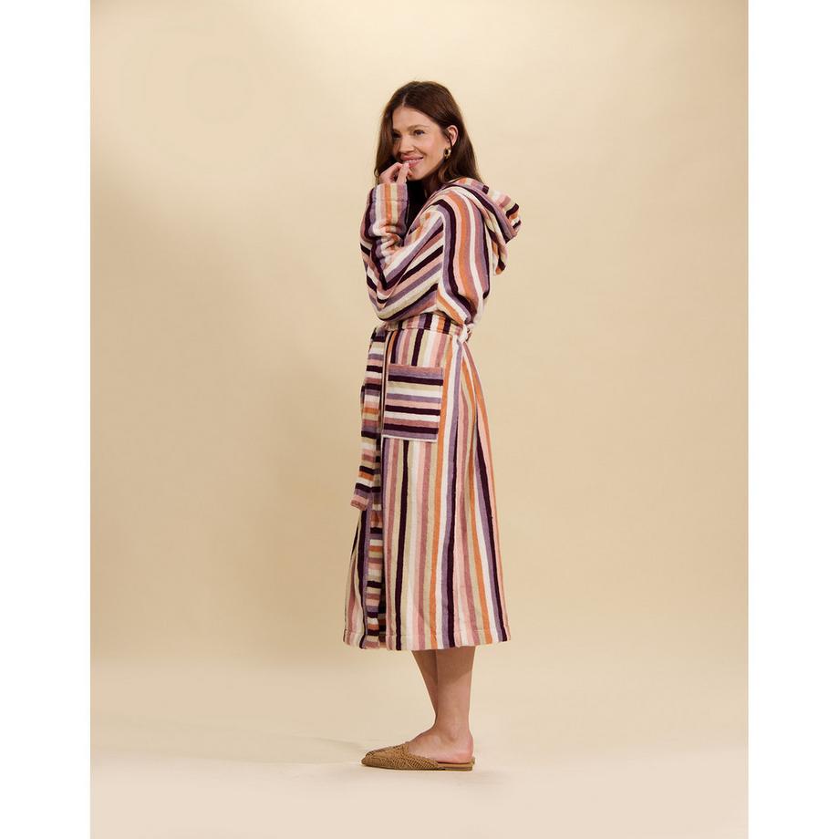 ESSENZA Donna Peignoir rayé à capuche  