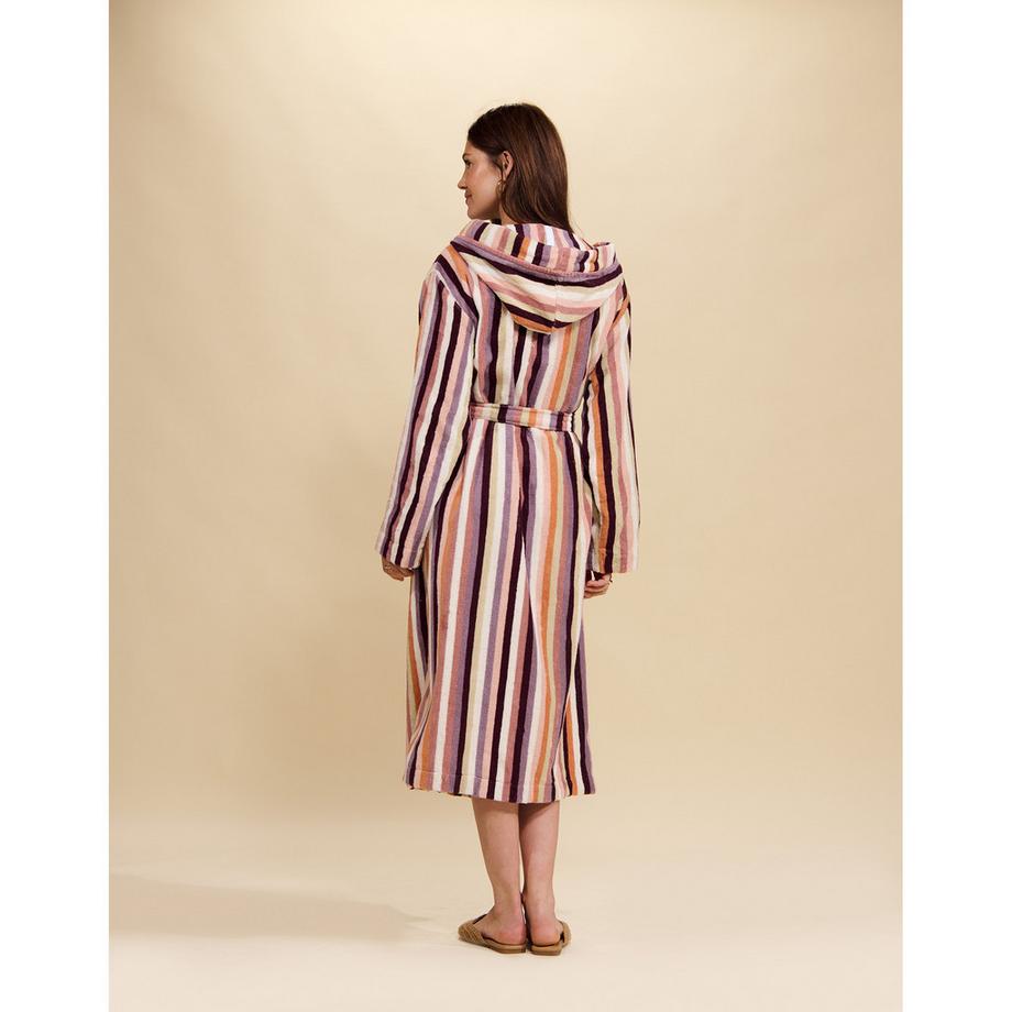 ESSENZA Donna Peignoir rayé à capuche  