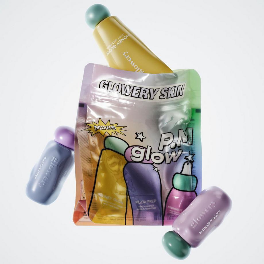 GLOWERY  P.M. Glow Minis - Hautbarriere-Reparatur-Trio für die Nacht 
