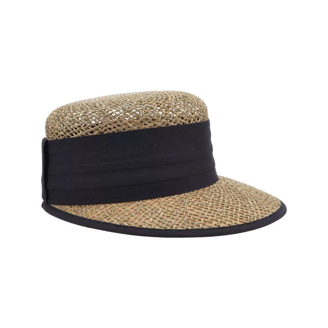 Seeberger Wide Brim Straw Hat Beige M