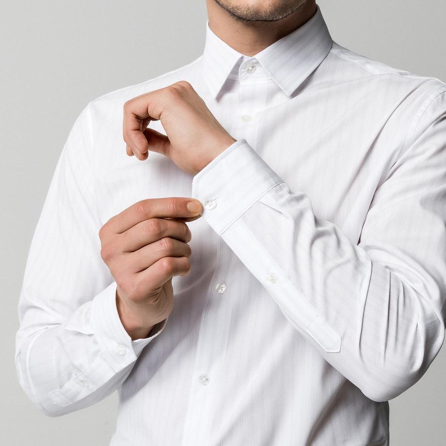 Manor Man Chemise Business Homme Rayée Manches Longues Regular Fit  