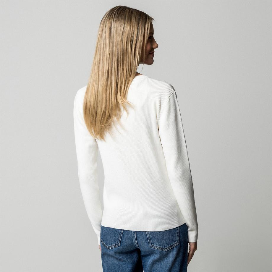 Manor Woman Cardigan a coste con scollo a V  