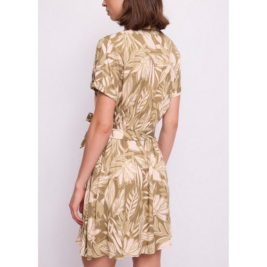 GAUDI Robe Chemise Manches Courtes avec Ceinture  