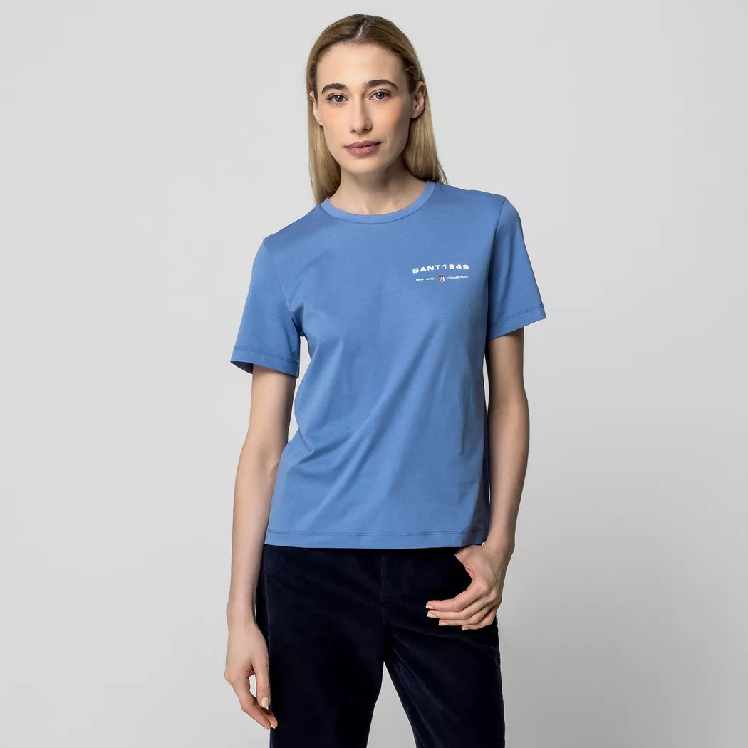 Gant - T-Shirt, für Damen, Hellblau, Größe M