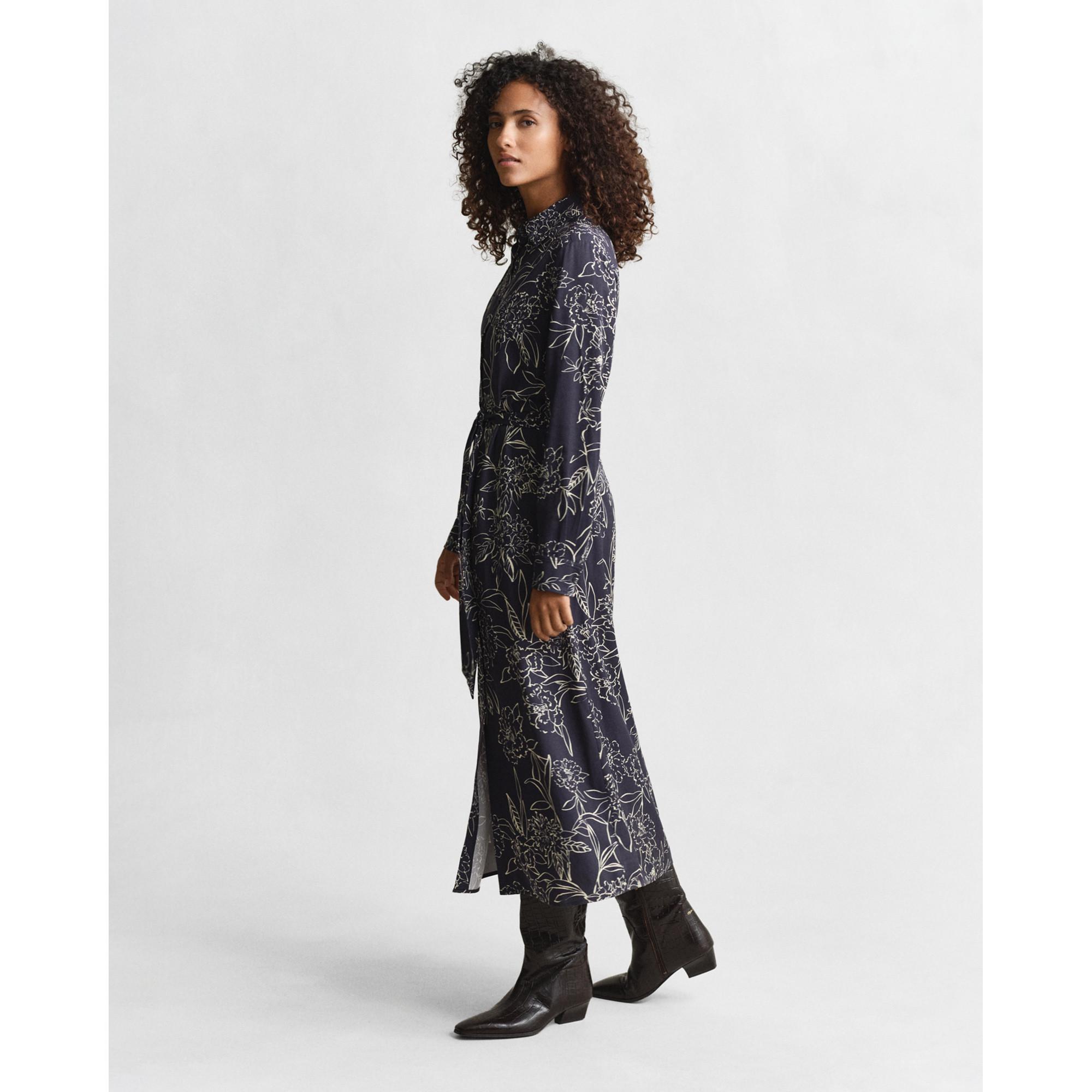 GANT Robe Chemise Manches Longues à Motif Floral  