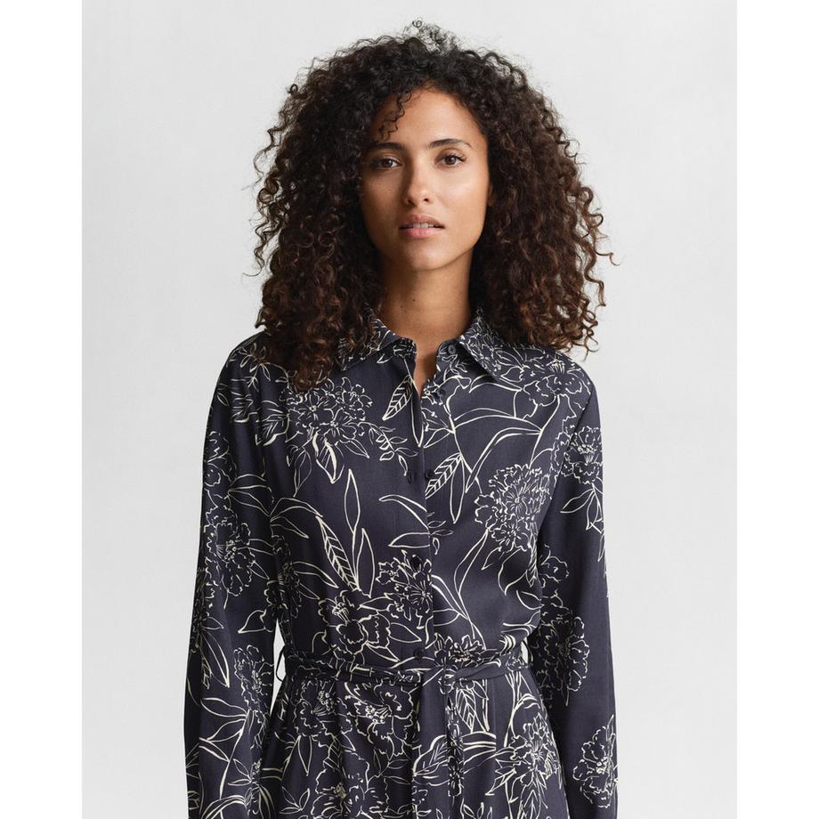 GANT Robe Chemise Manches Longues à Motif Floral  