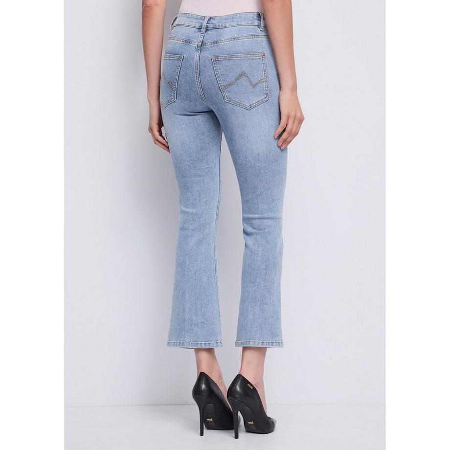 GAUDI Flared Jeans mit Strasssteinen  