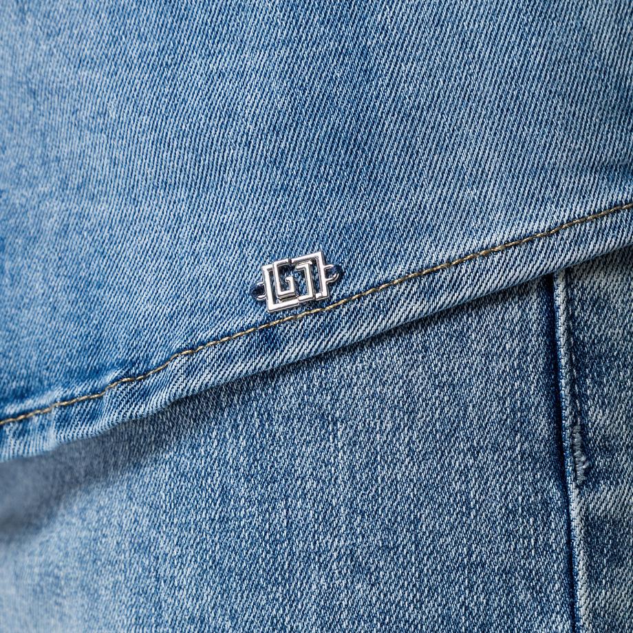GAUDI Camicetta in denim con strass  