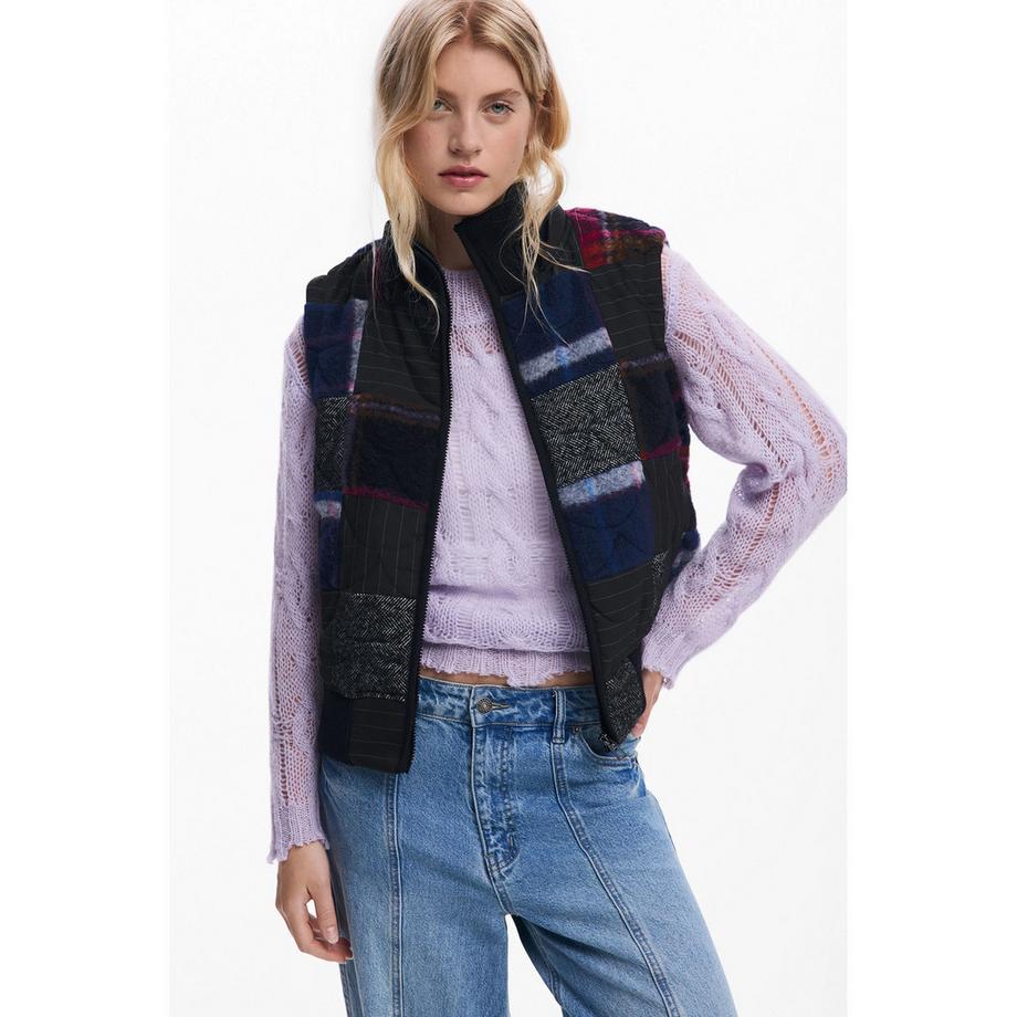 Desigual Giacca Patchwork con Cappuccio  