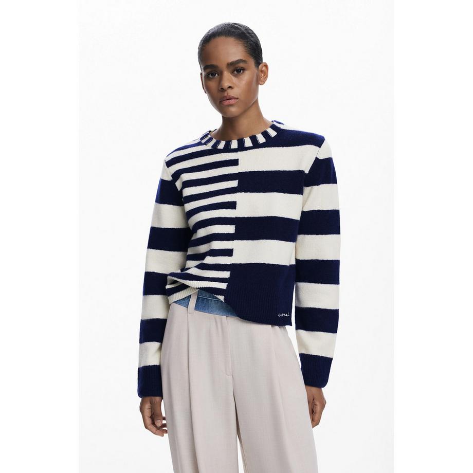 Desigual Pull Rayé Col Rond  