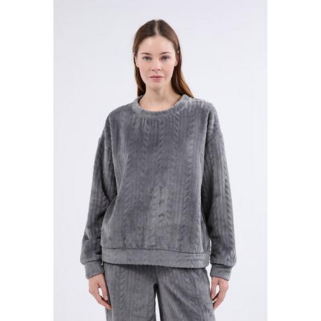 Etam Samt Sweatshirt mit geflochtenem Muster  