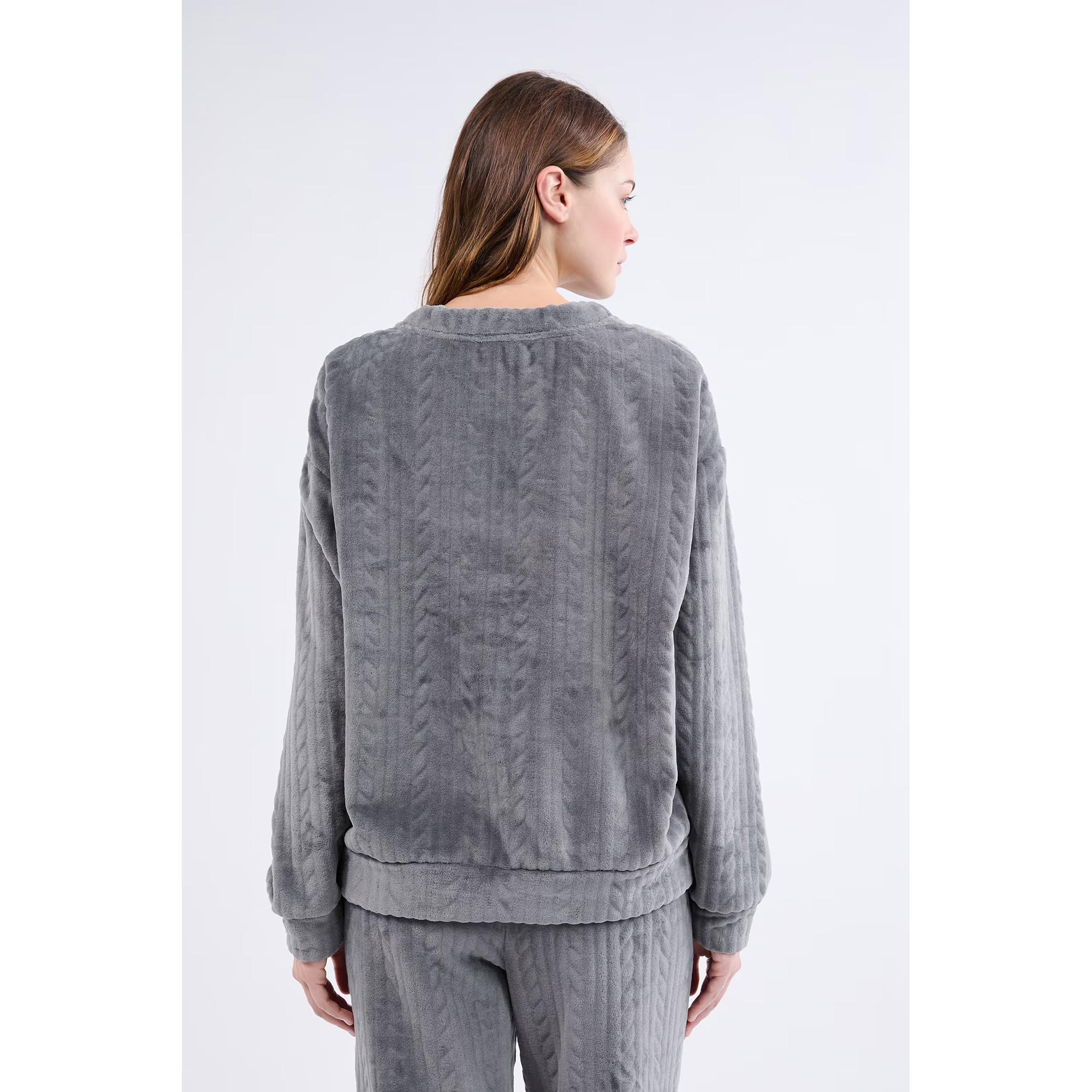 Etam Samt Sweatshirt mit geflochtenem Muster  