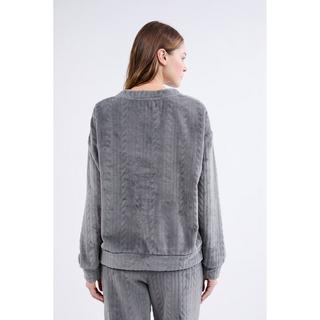 Etam Samt Sweatshirt mit geflochtenem Muster  