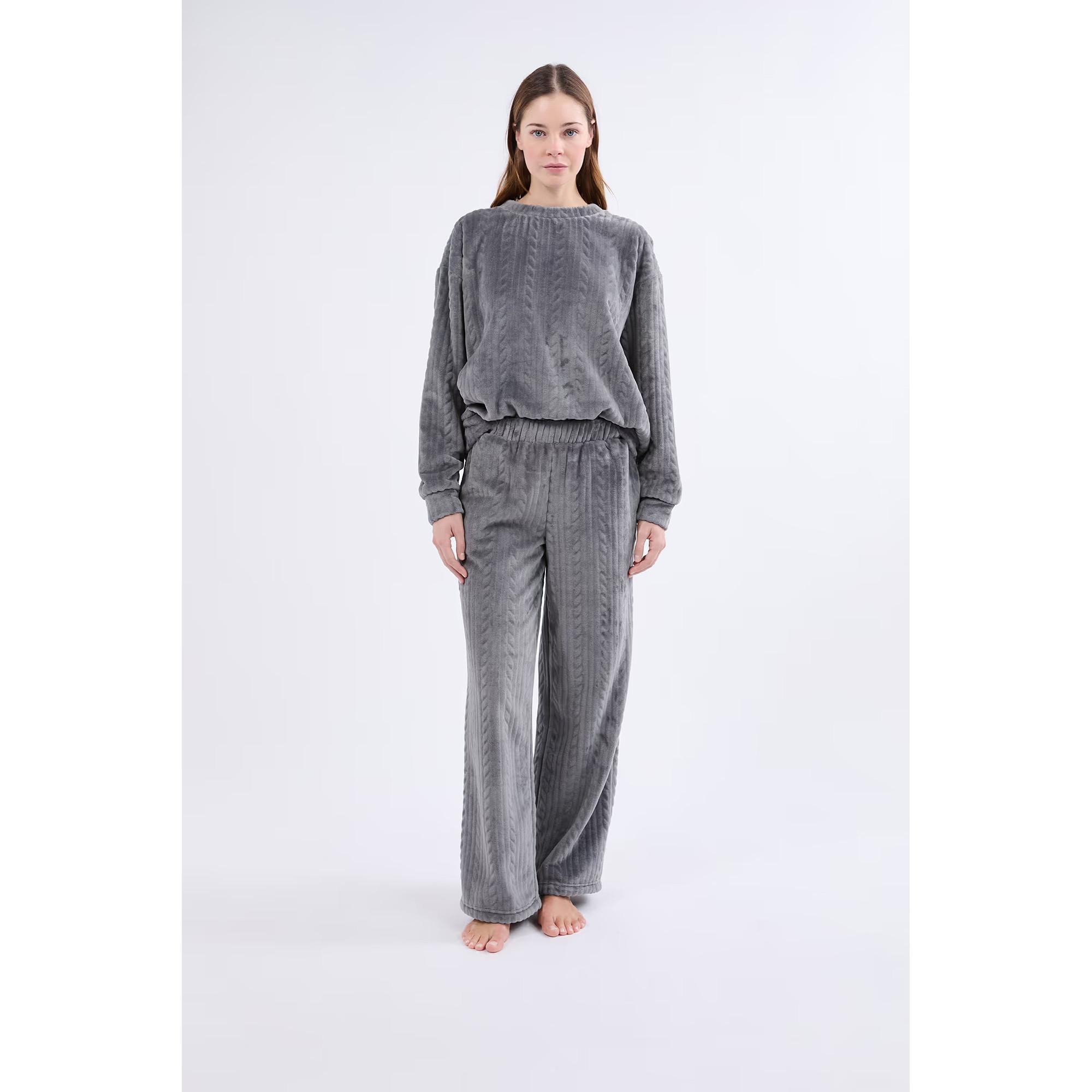 Etam Samt Sweatshirt mit geflochtenem Muster  