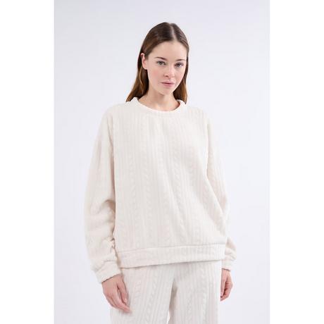 Etam Samt Sweatshirt mit geflochtenem Muster  