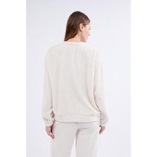 Etam Samt Sweatshirt mit geflochtenem Muster  