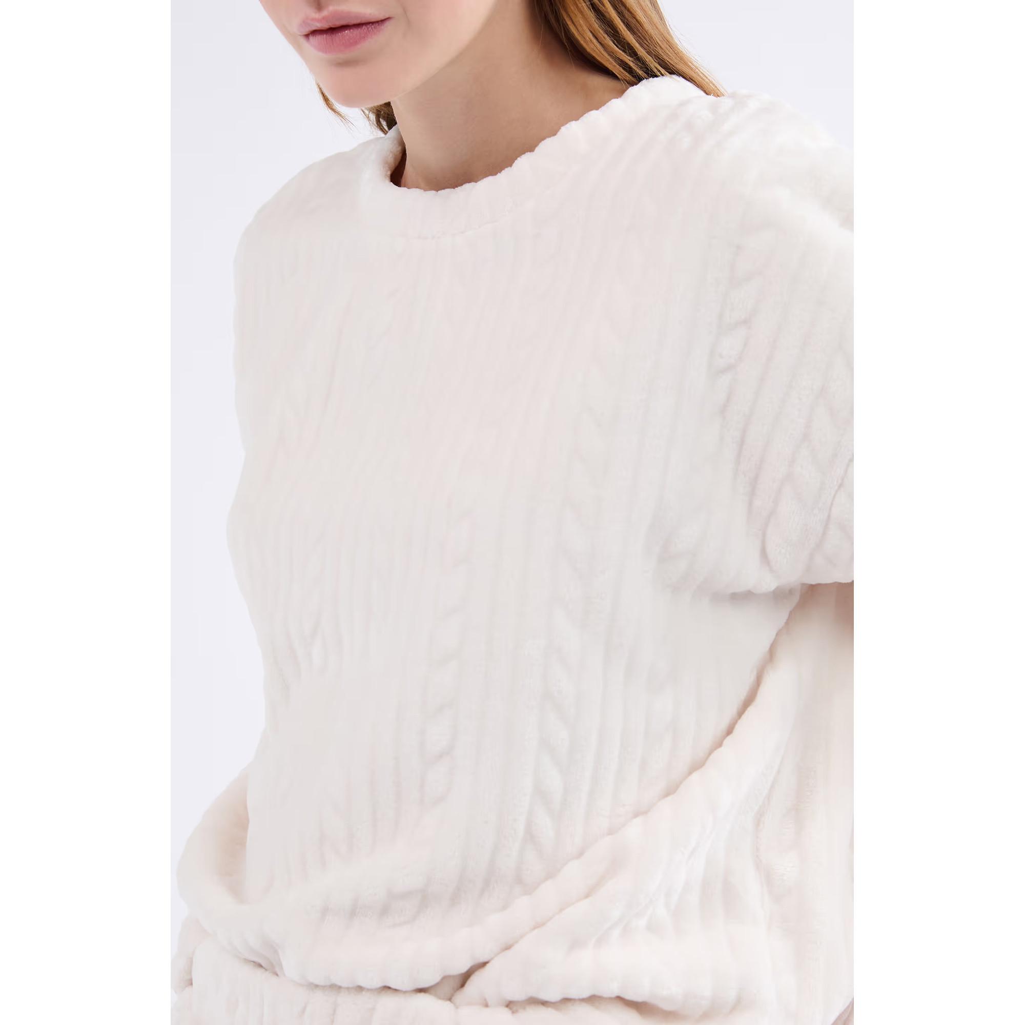 Etam Samt Sweatshirt mit geflochtenem Muster  