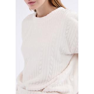 Etam Samt Sweatshirt mit geflochtenem Muster  