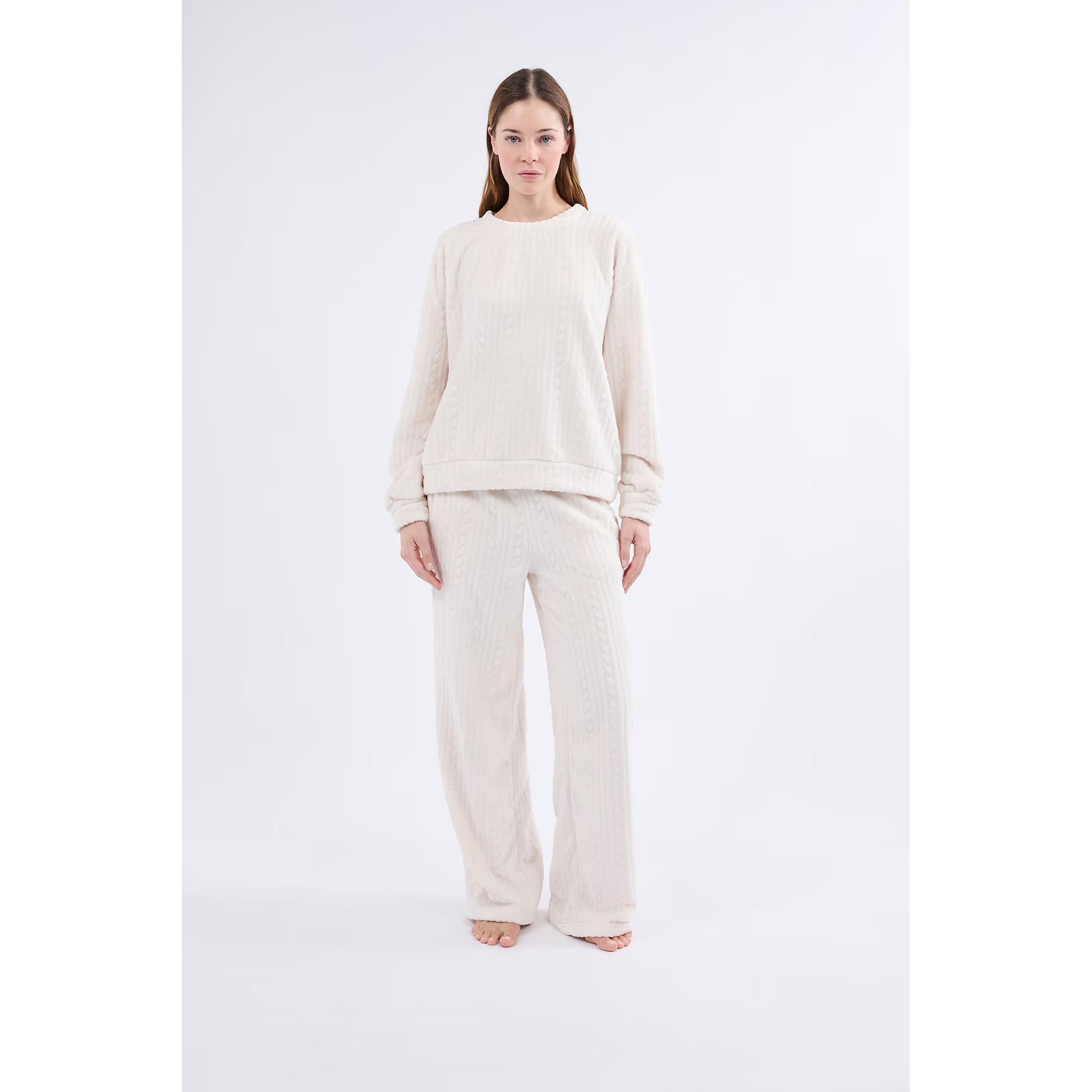 Etam Samt Sweatshirt mit geflochtenem Muster  