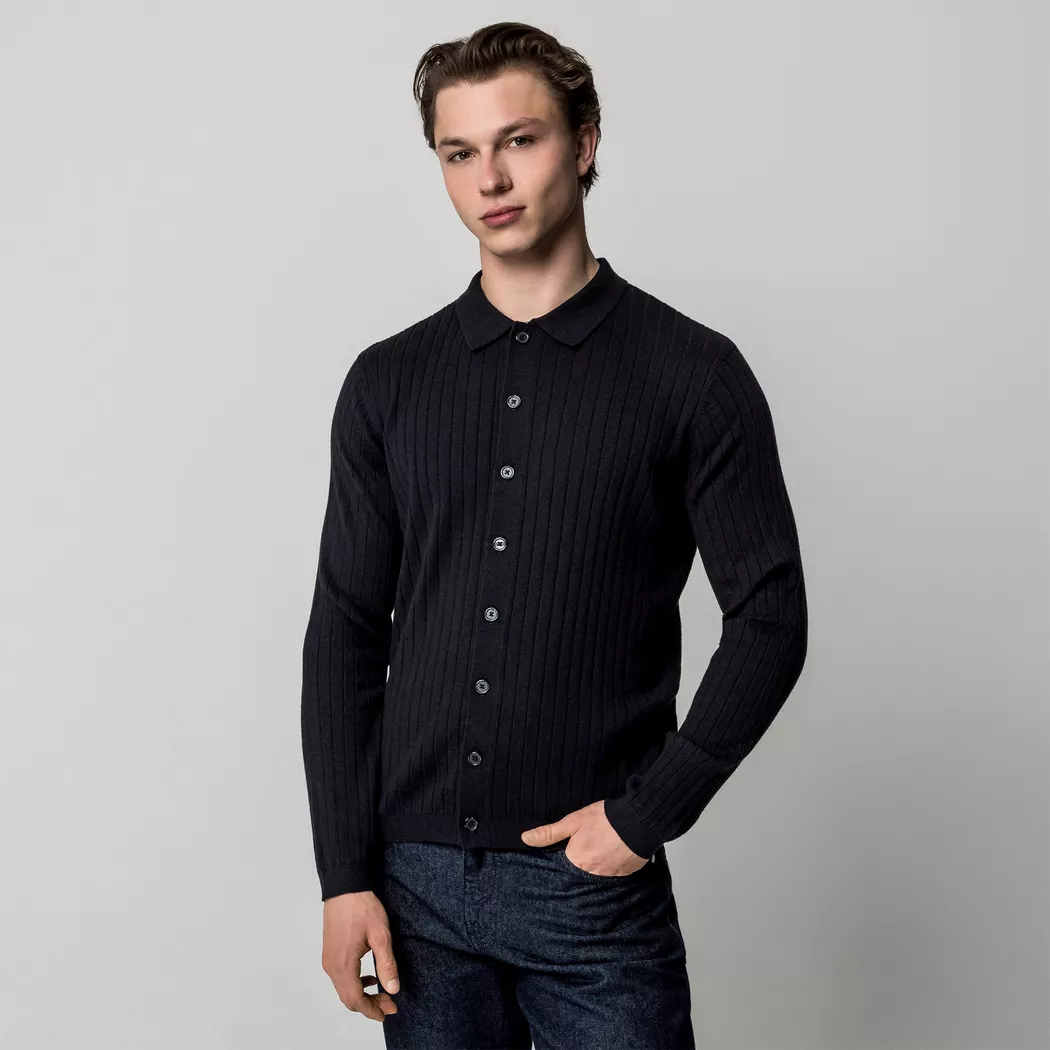 Manor Man - Cardigan, für Herren, Black, Größe L