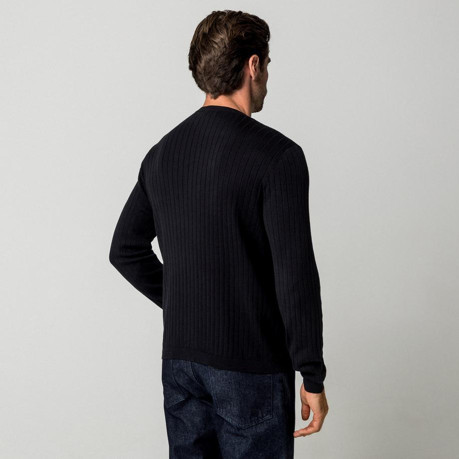 Manor Man Maglione a maglia costata  