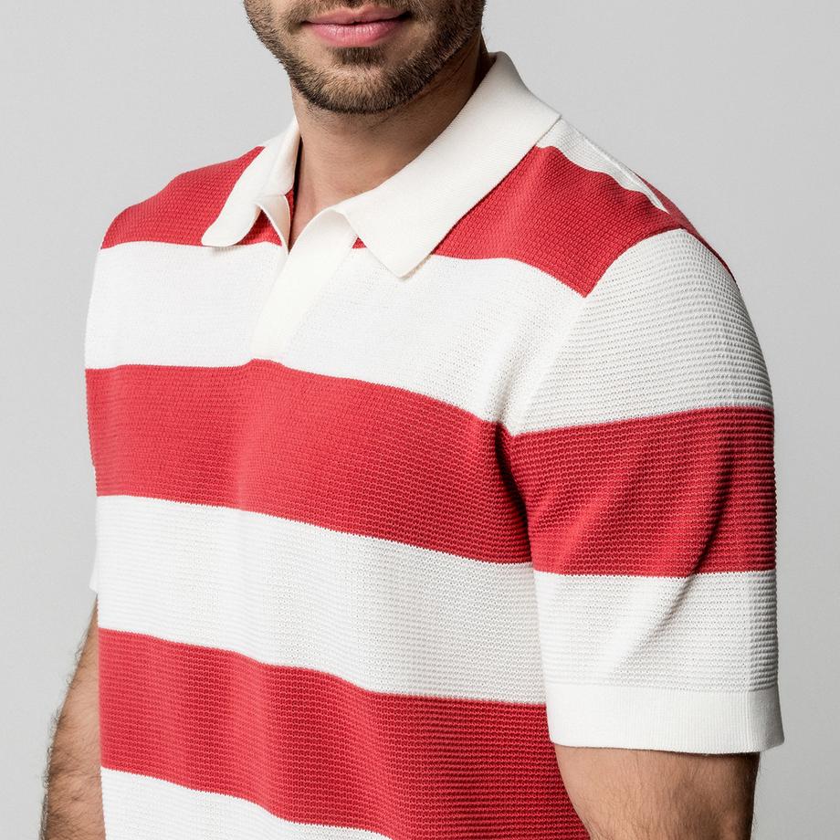 Manor Man Polo à Rayures Manches Courtes Regular Fit  