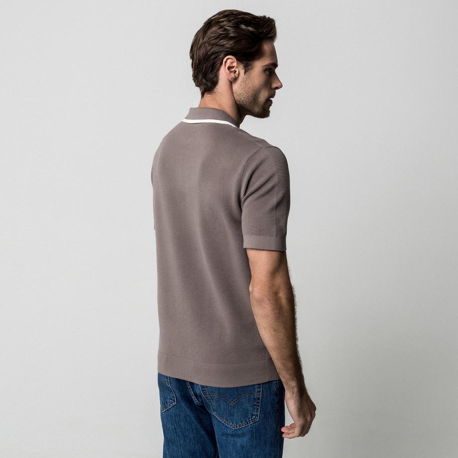 Manor Man Polo Shirt mit Reissverschluss  