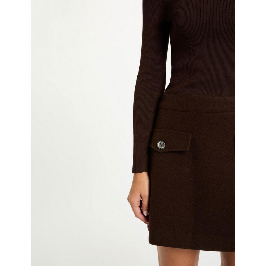 MORGAN Mini Abito a Costine Collo Alto  