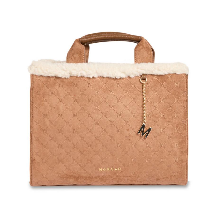 MORGAN Borsa a mano con bordo in pelliccia sintetica  