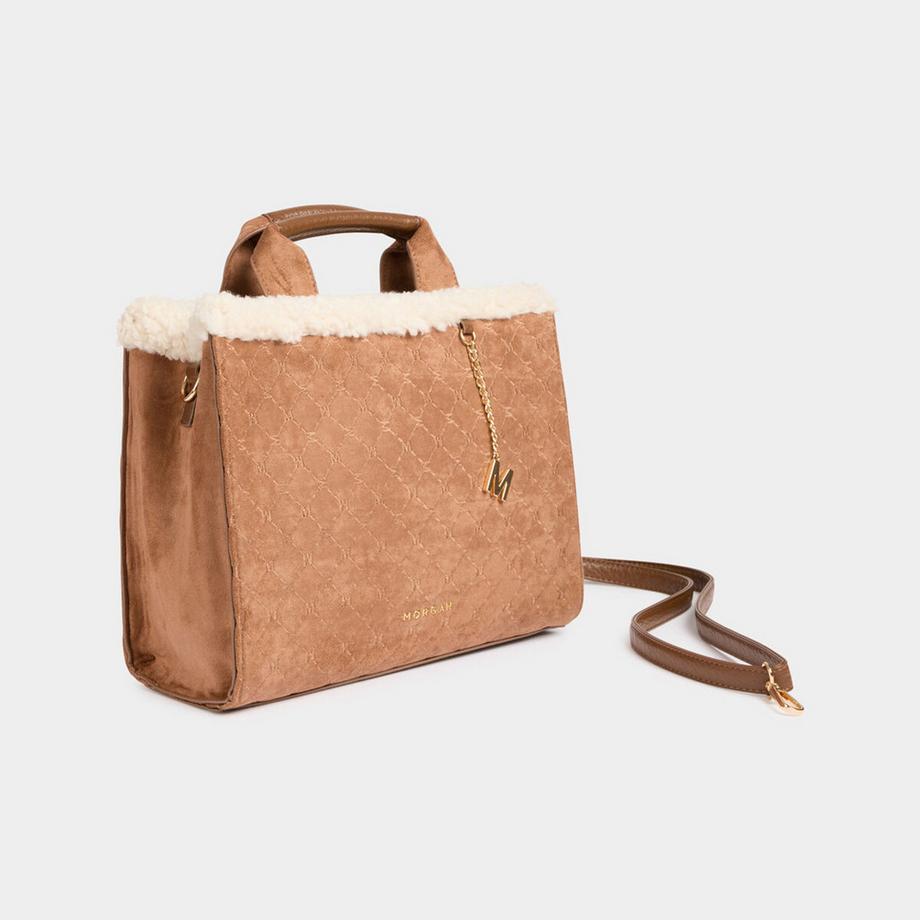 MORGAN Borsa a mano con bordo in pelliccia sintetica  