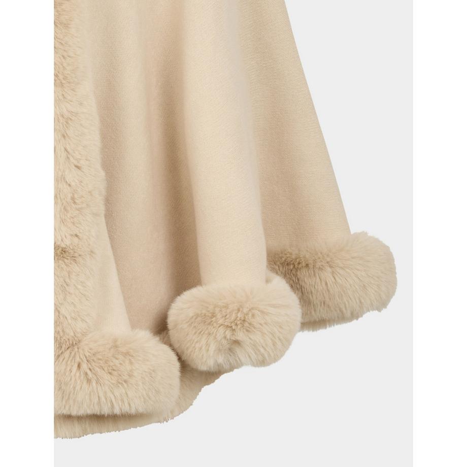 MORGAN Poncho avec bordure en fausse fourrure  