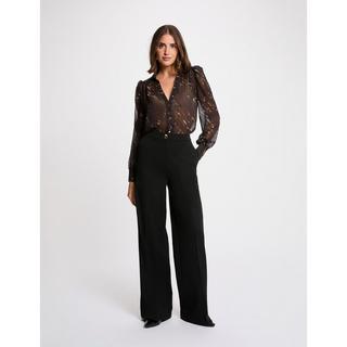 MORGAN Camicetta trasparente a fantasia maniche lunghe  