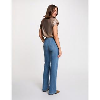 MORGAN Metallic V-Ausschnitt Kurzarm T-Shirt  