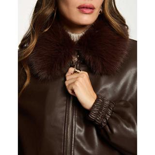 MORGAN Straight Fit Jacke mit abnehmbarem Fellkragen  