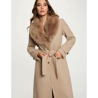 MORGAN Manteau long avec col en fausse fourrure  