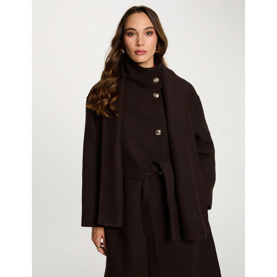 MORGAN Manteau long avec écharpe et ceinture  