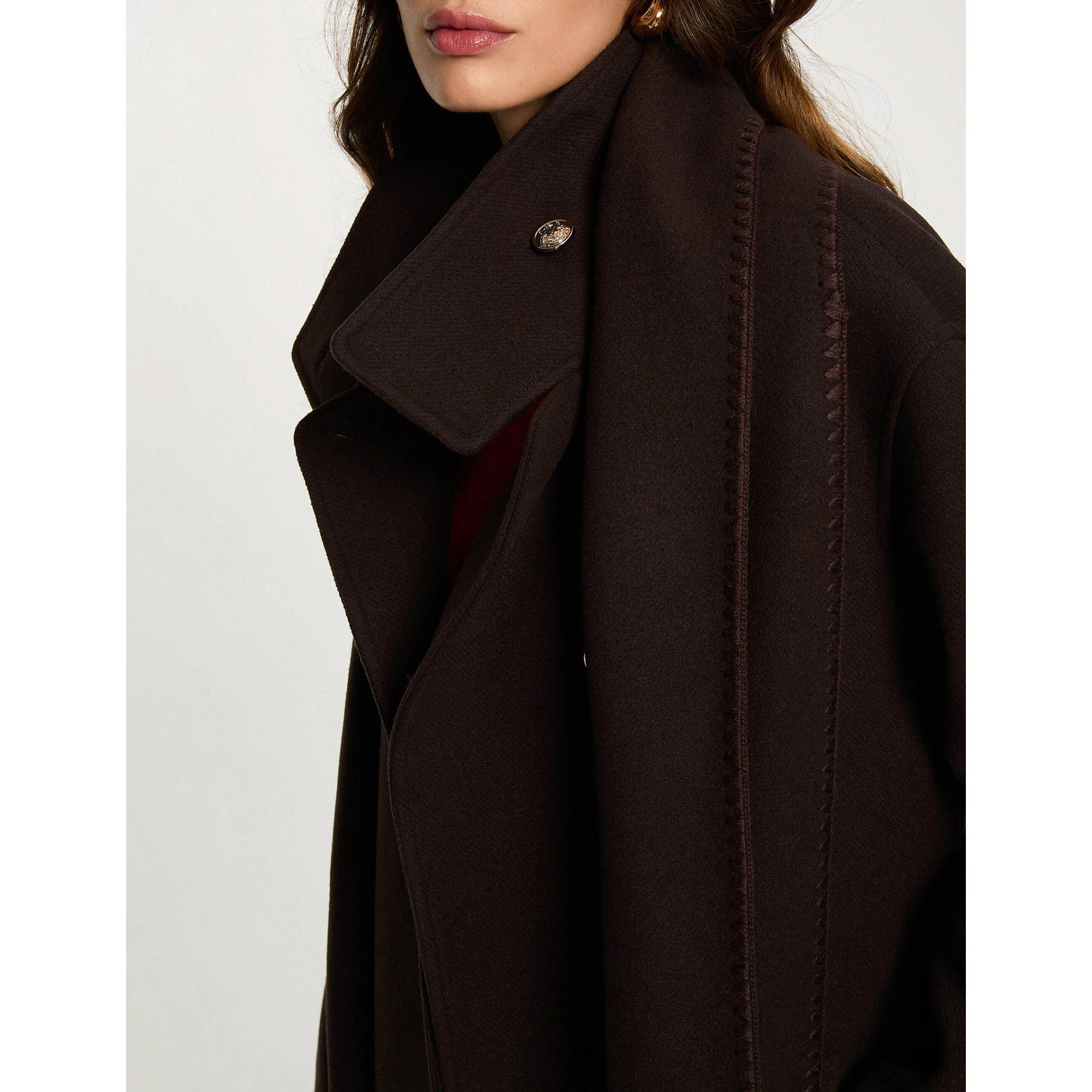 MORGAN Langer Mantel mit Schal und Gürtel  