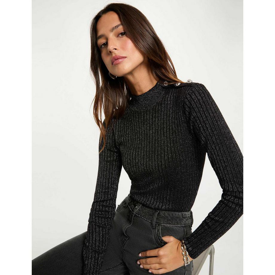 MORGAN Maglione a coste con dettagli a bottoni  