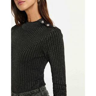 MORGAN Pull en maille côtelée avec détails boutonnés  