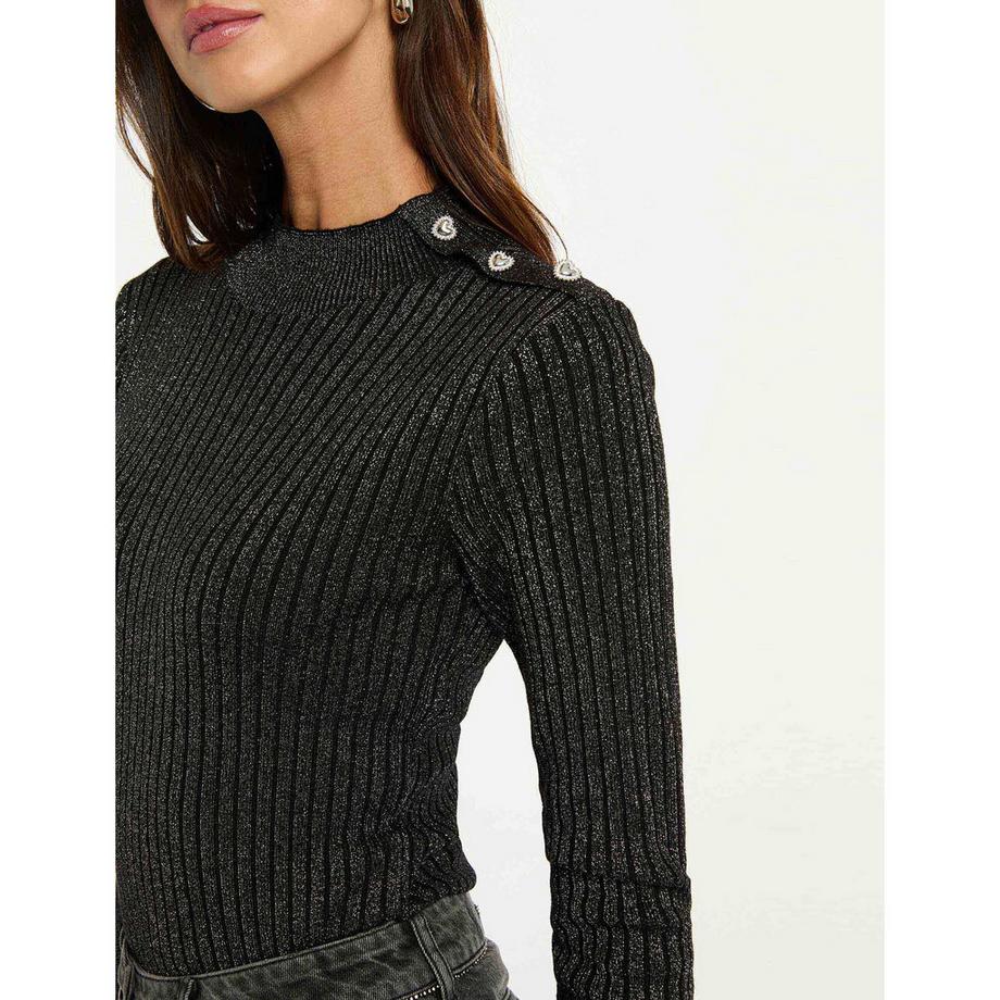 MORGAN Maglione a coste con dettagli a bottoni  