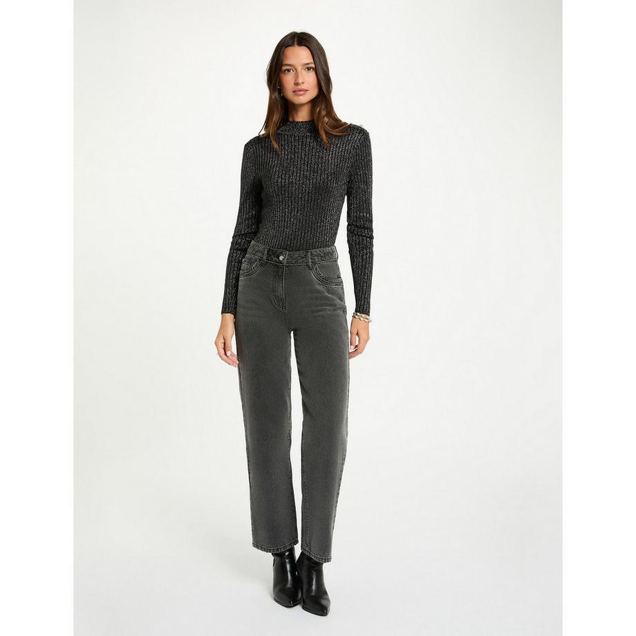 MORGAN Maglione a coste con dettagli a bottoni  