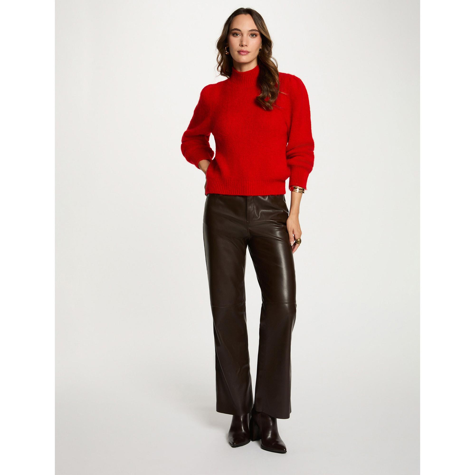 MORGAN Bootcut Hose aus Kunstleder  