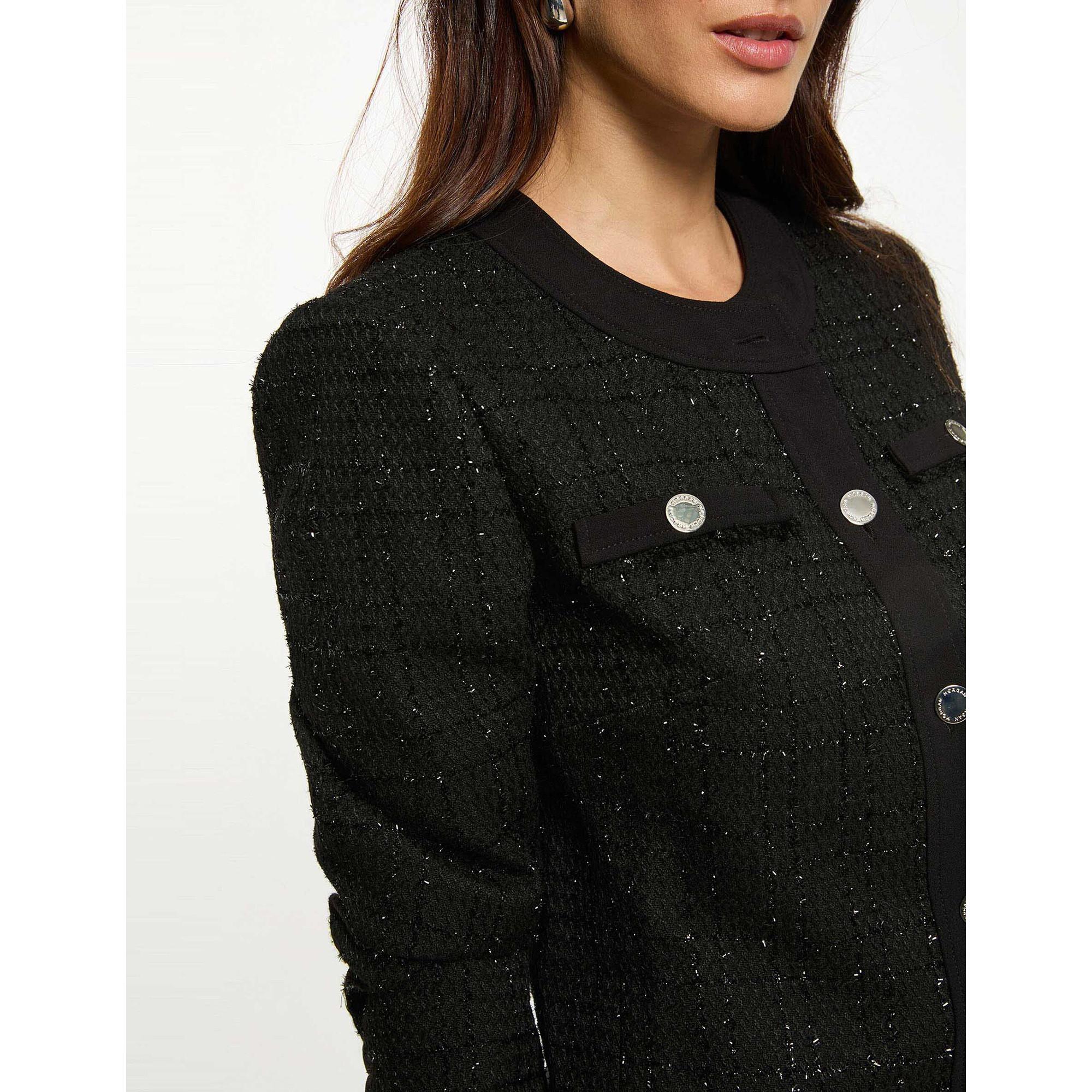 MORGAN Tweed Karierte Kurze Jacke  