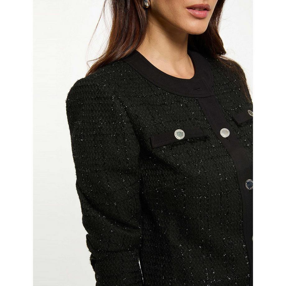 MORGAN Tweed Karierte Taillierte Jacke  