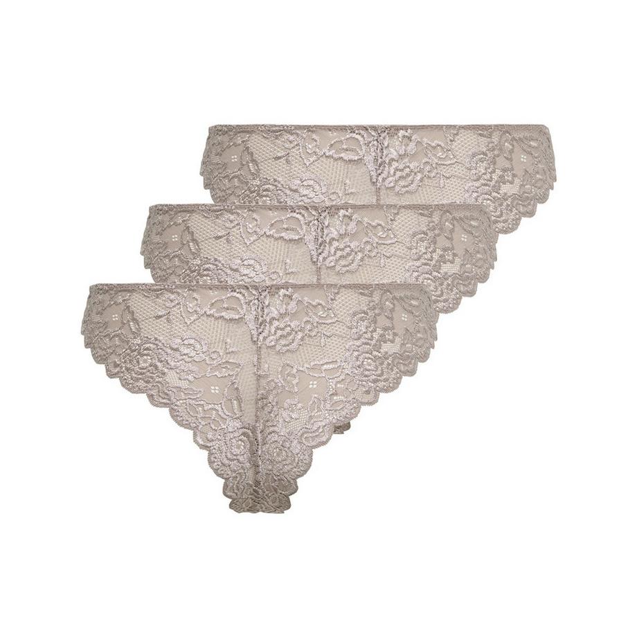 Only Lingerie Chloe Lace Brazil Slip Brasiliano Confezione da 3  