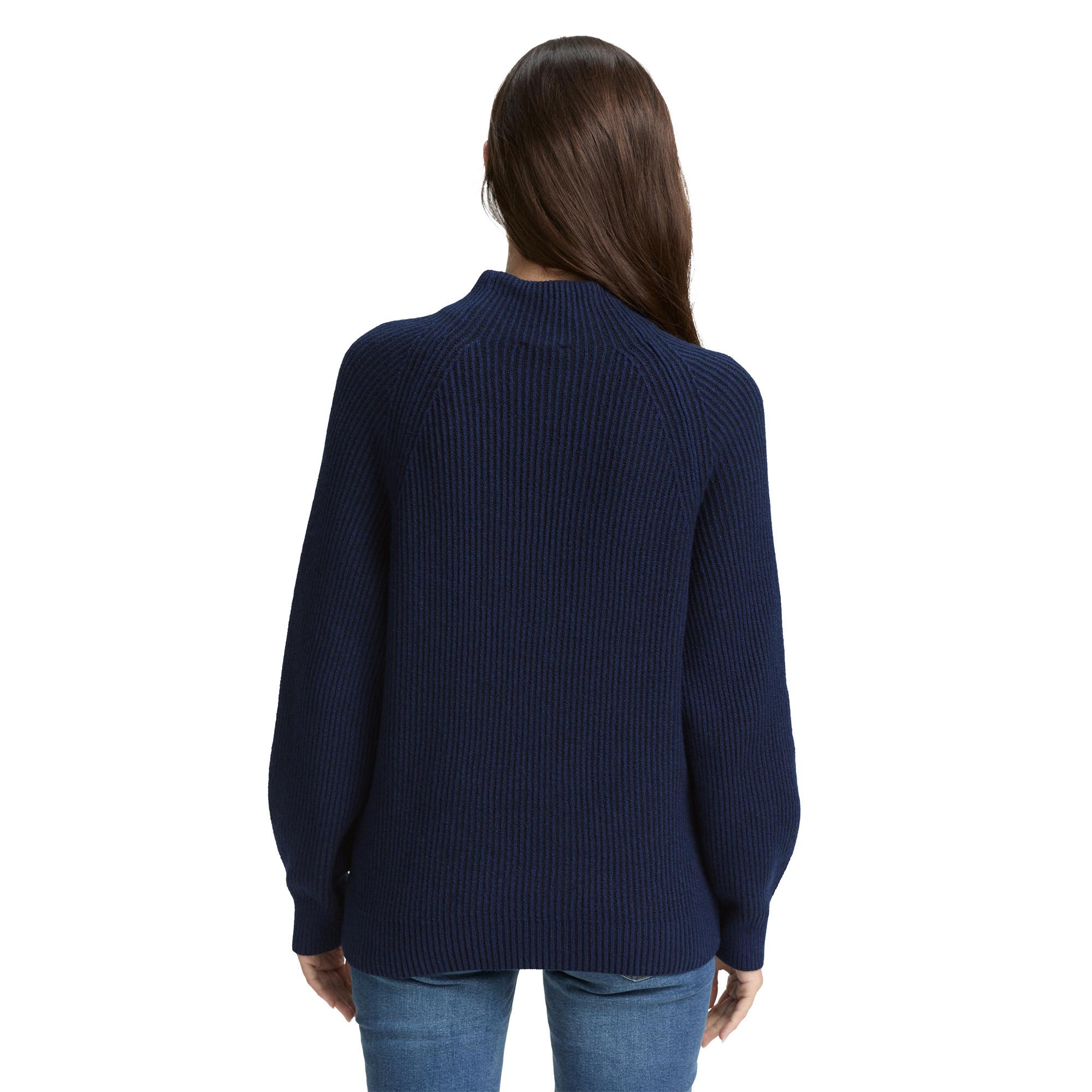 TOM TAILOR Rippstrick Pullover mit Stehkragen  
