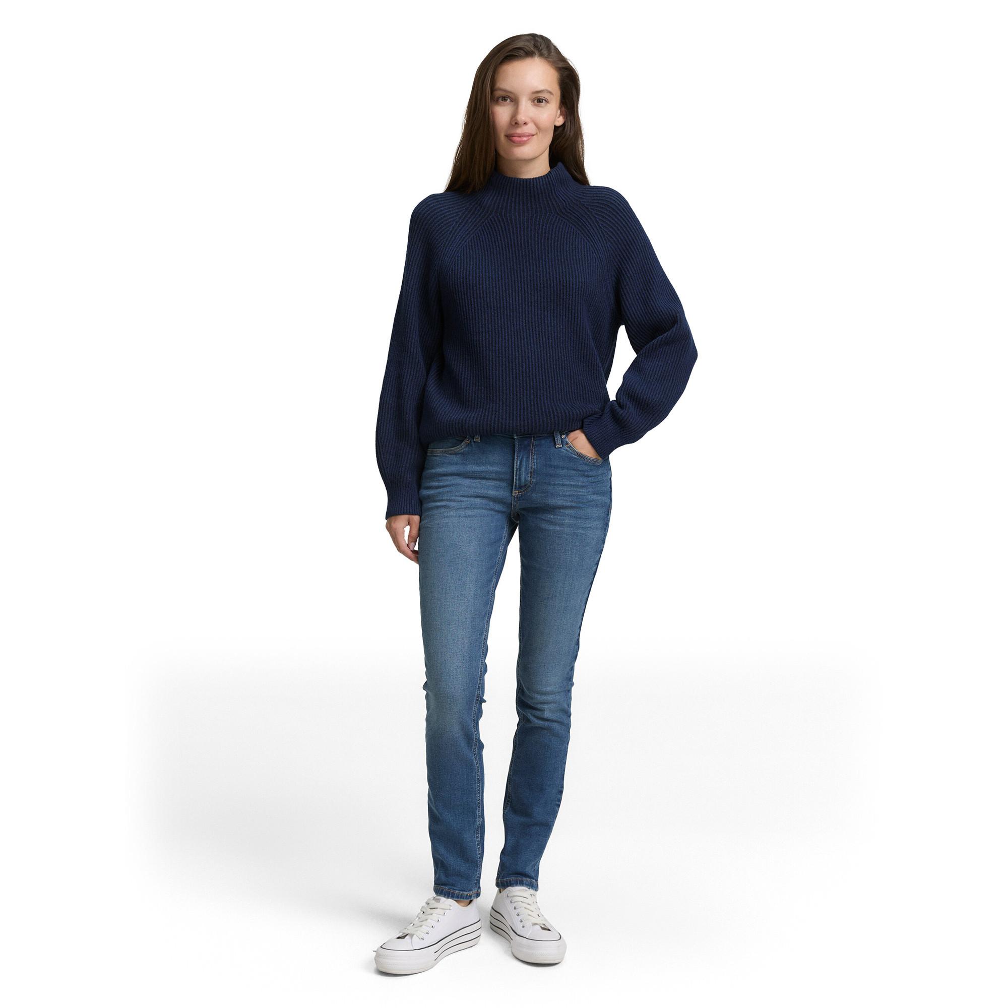 TOM TAILOR Rippstrick Pullover mit Stehkragen  